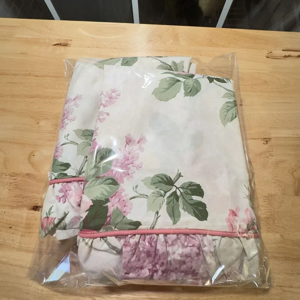 VTG Sanderson‎ By Martex Rose & Lilac Ruffled Set Of 2 KING Pillow Shams NOS